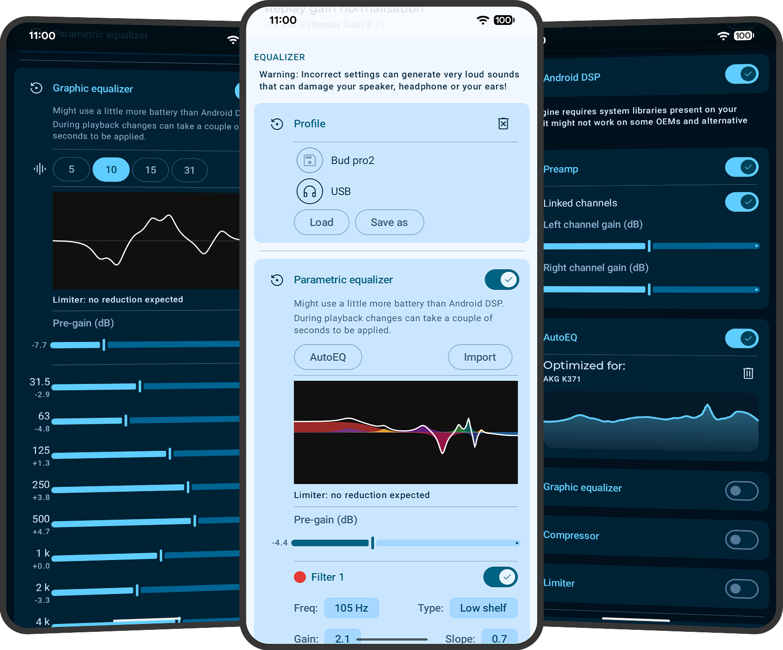 Symfonium advanced playback and sound controls
